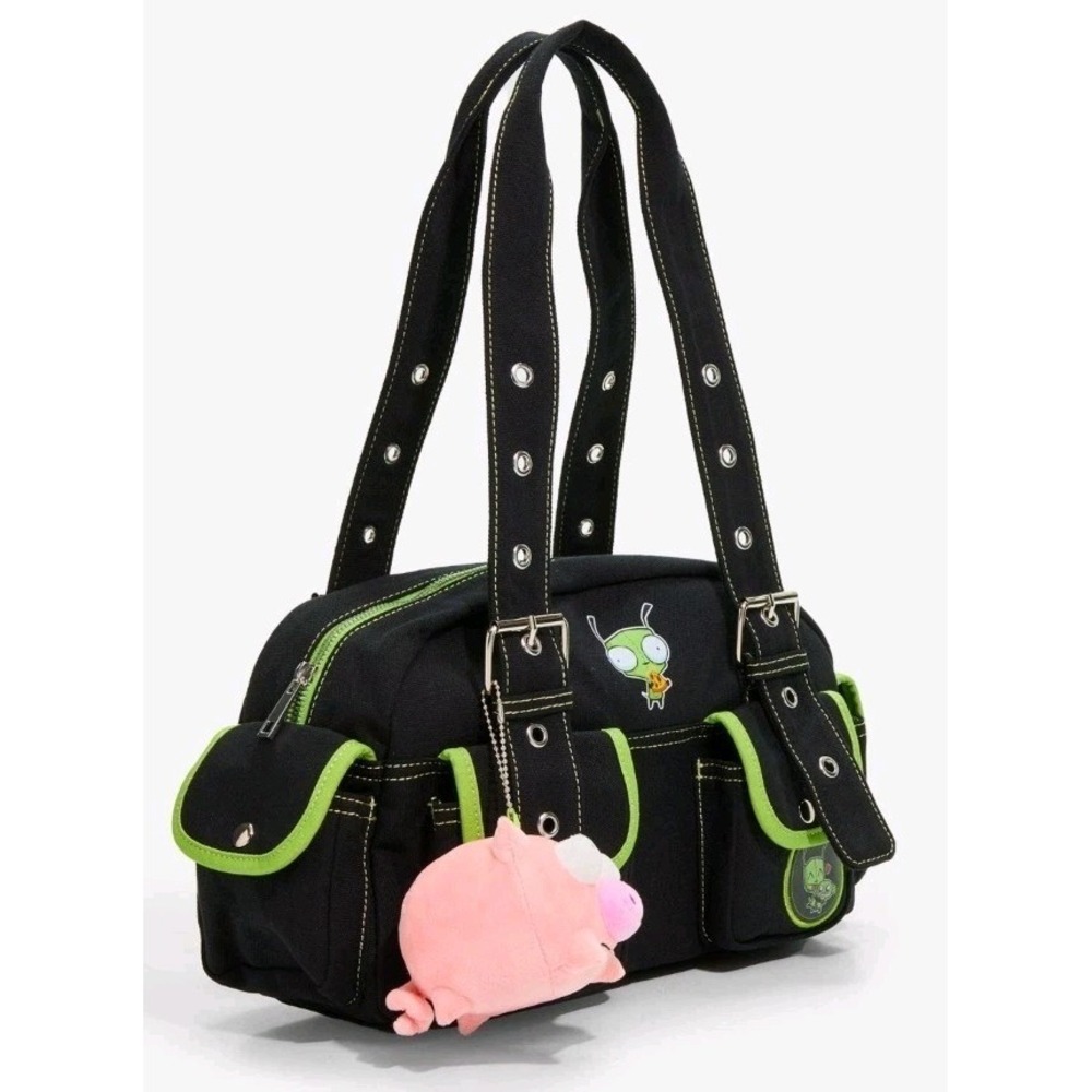 Her Universe Invader Zim GIR Cargo Pockets Shoulder Bag With Pig Charm Grunge